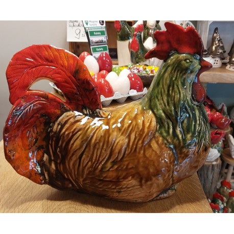 Dekoracje do domu i ogrodu Kura 21 cm x 28 cm duża pełna brązowa duże pióra