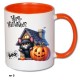 Kubek na Halloween MY CAT Kubek z kotkiem pomarańczowy środek i ucho 2 wzory