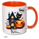 Kubek na Halloween MY CAT Kubek z kotkiem pomarańczowy środek i ucho 2 wzory