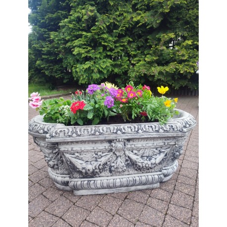 Duża betonowa donica ogrodowa prostokątna