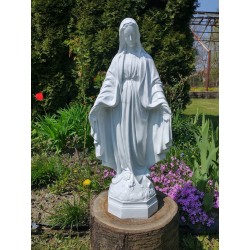 Figurka, Figura betonowa Matki Boskiej Duża 68cm biała polysk