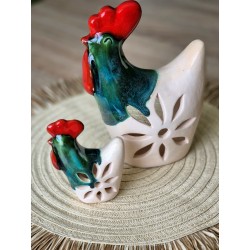 Kurki komplet 2 szt Kura świecznik 20 cm i pełna 10 cm.