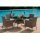 Meble ogrodowe z technorattanu komplet 4 krzesła, okrągły stolik MultiGarden