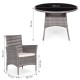 Meble ogrodowe z technorattanu komplet 4 krzesła, okrągły stolik MultiGarden