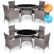 Meble ogrodowe z technorattanu komplet 4 krzesła, okrągły stolik MultiGarden