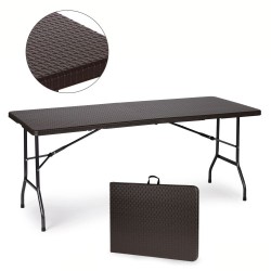 Stół cateringowy 180cm + 2 ławki zestaw bankietowy Rattan