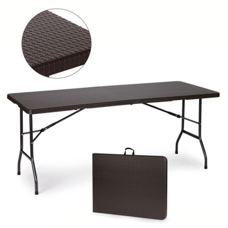 Stół cateringowy 180cm + 2 ławki zestaw bankietowy Rattan