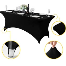 Obrus pokrowiec na stół cateringowy 180cm czarny