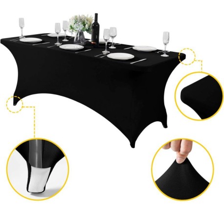 Obrus pokrowiec na stół cateringowy 180cm czarny