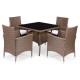 Meble ogrodowe z technorattanu komplet 4 krzesła, kwadratowy stolik MultiGarden