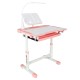 Biurko dziecięce szkolne regulowane krzesło lampka LED USB różowe
