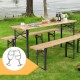 Zestaw cateringowy stół cateringowy zestaw ogrodowy drewniany, składany stół 2 ławki 220 cm Komplet Piwny Barowy