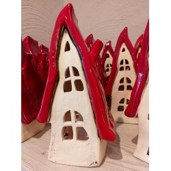 Domek lampion wąski mały wystrój wnętrz dekoracja do domu