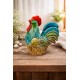 Kogut, kogucik turkus kolorowe pióra. Wyrób ceramiczny 19 cm