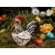 Kogut, kogucik czarne pióra. Wyrób ceramiczny duży 19 cm