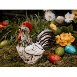 Kogut, kogucik czarne pióra. Wyrób ceramiczny duży 19 cm