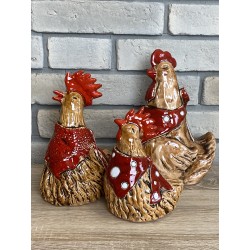 Kura nioska 28 cm - duża-brązowa wyrób ceramiczny