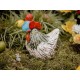 Kura, Kurka nioska jasna duża 17 cm Wyrób ceramiczny