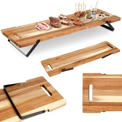 Taca drewniana do serwowania przekąsek na nóżkach 67.5x19.5x7.5cm EXCELLENT HOUSEWARE