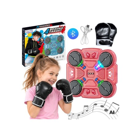 WOOPIE Tarcza Bokserska Inteligentna Muzyczna Bluetooth RÓŻOWA 11 el.