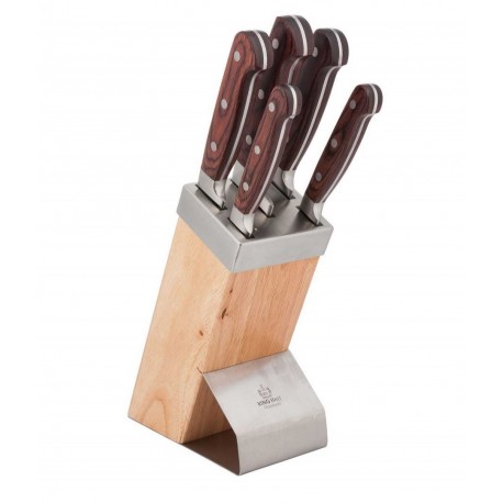 ZESTAW NOŻY KUCHENNYCH W BLOKU 6 ELE. KINGHOFF KH-3463